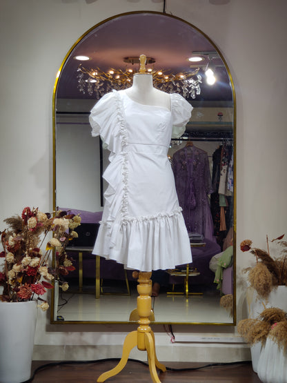 Mari White Cotton Dress