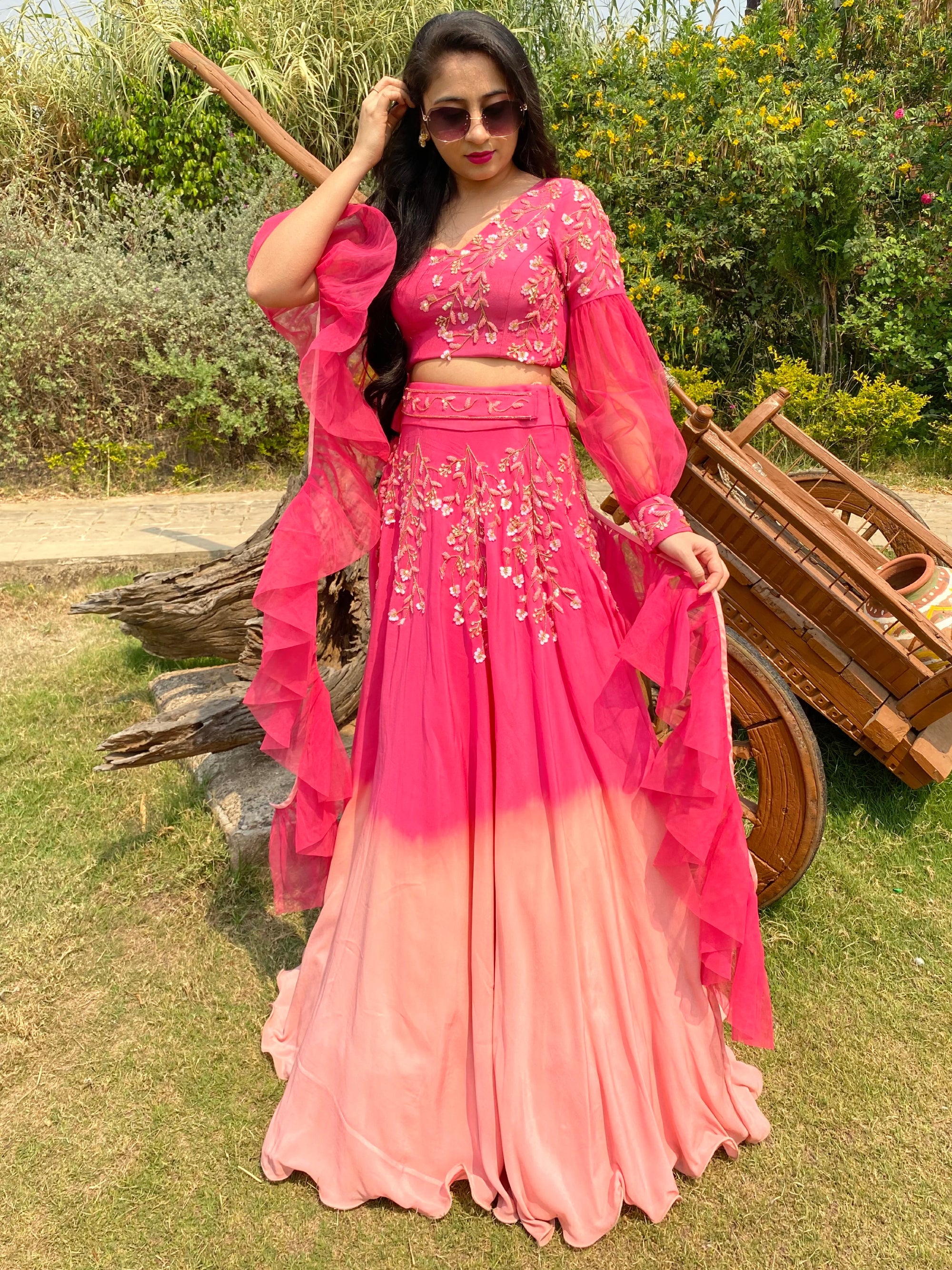 Pink One Shoulder Lehenga | Indian outfits lehenga, Indian fashion dresses,  Indian gowns dresses
